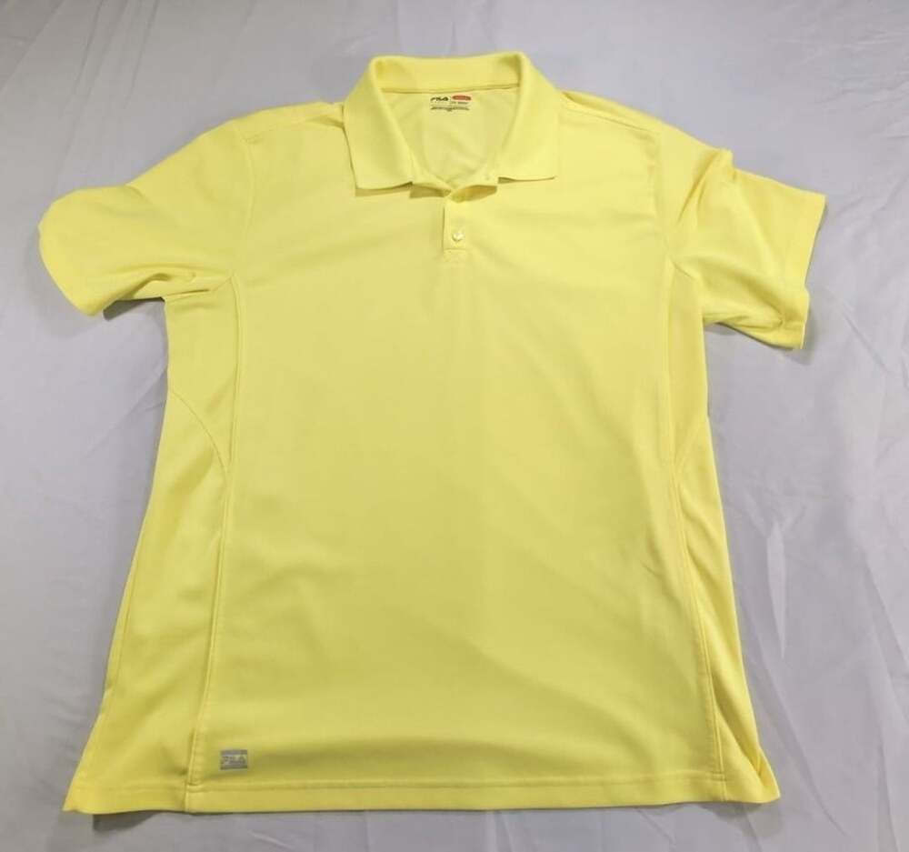 Fila Sport Golf Mens Yellow Short Sleeve Polo Shirt XXL